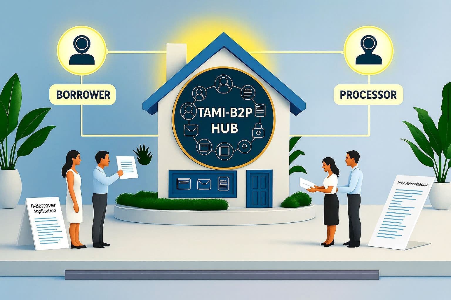 TAMI Platform Ecosystem - Borrower to Processor Hub